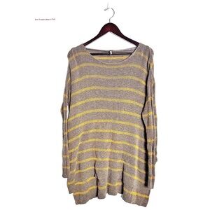 Free People Sweater Tunic Boho Oversized Casual 70s Layering Brown Striped XS